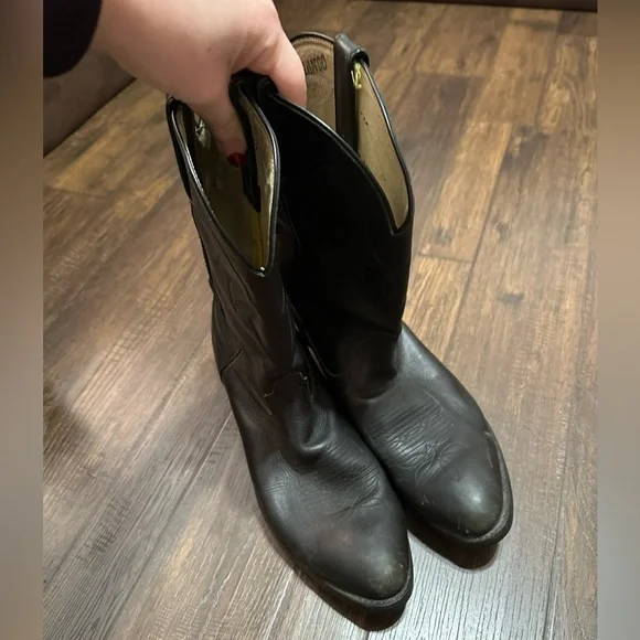 Durango Men’s Size 11 1/2 D Black Leather Cowboy Boots - Picture 2 of 8